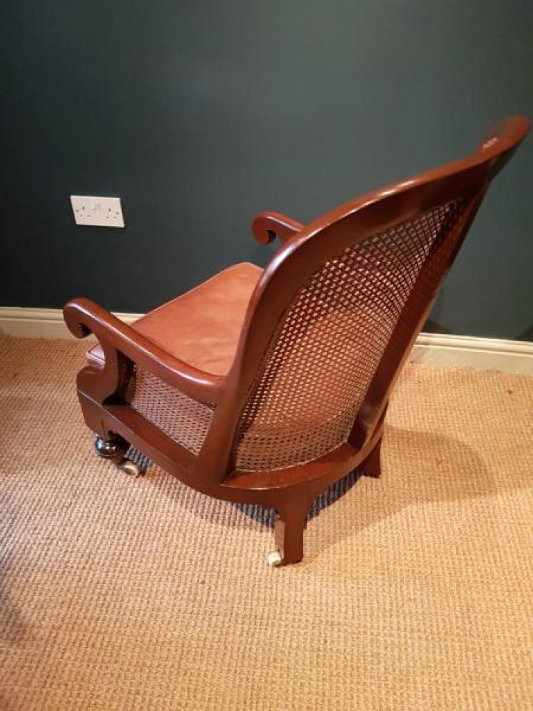 Superb William IV Mahogany Bergere Library Chair - Image 2