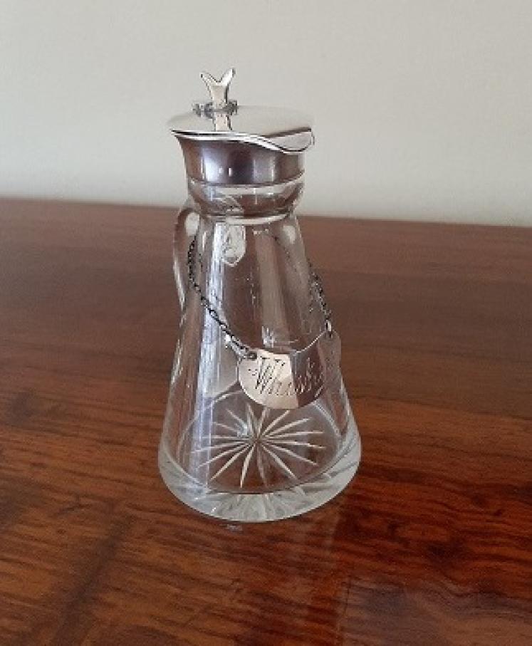 George V Antique Silver Whisky Noggin Decanter - Image 1