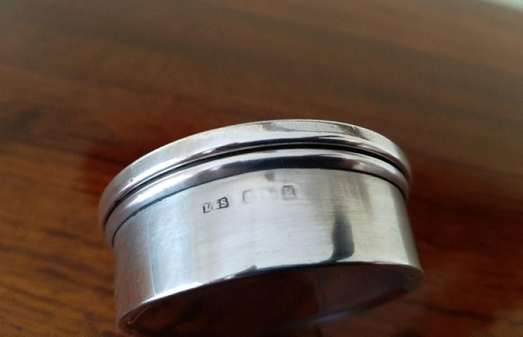 Antique Silver Enamel Dome Top Trinket Box - Image 3