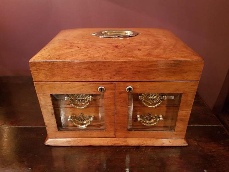 Antique Victorian Walnut Dome Top Jewel Box - Image 1