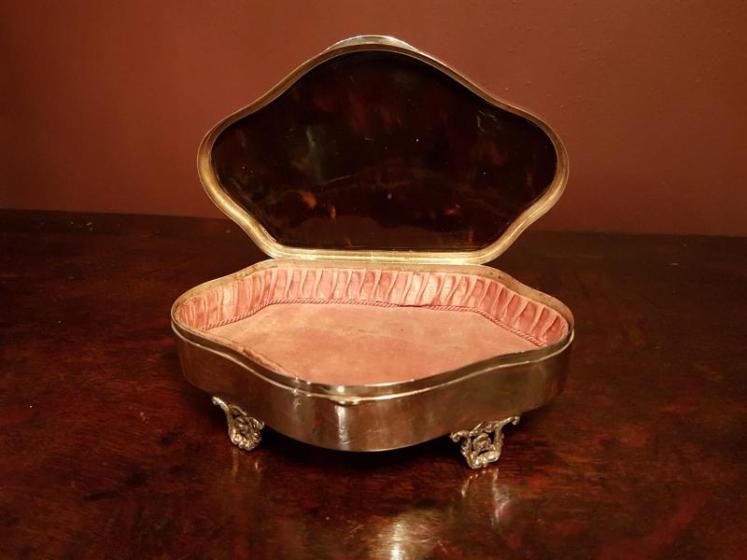 George V Period Antique Silver & Tortoiseshell Jewel Box - Image 3