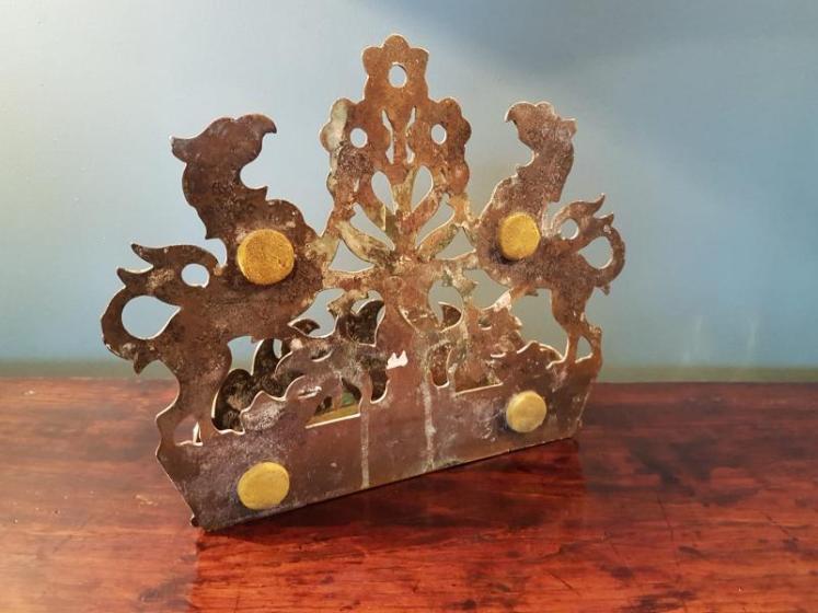 Superb Early Victorian Brass Wall Pocket - Image 4