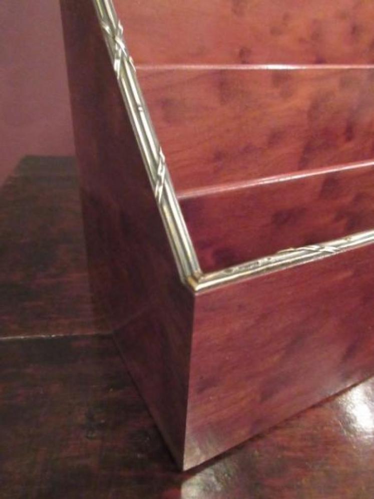 Edwardian Antique 'Plum Pudding' Mahogany Letter Rack - Image 3