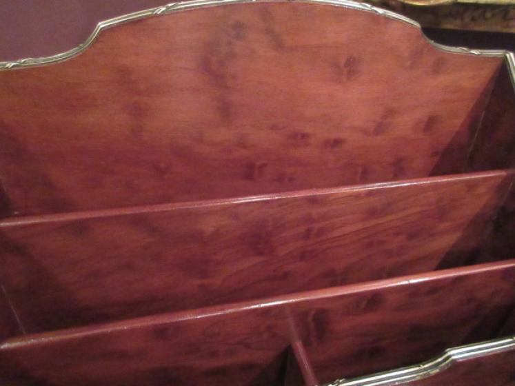 Edwardian Antique 'Plum Pudding' Mahogany Letter Rack - Image 4