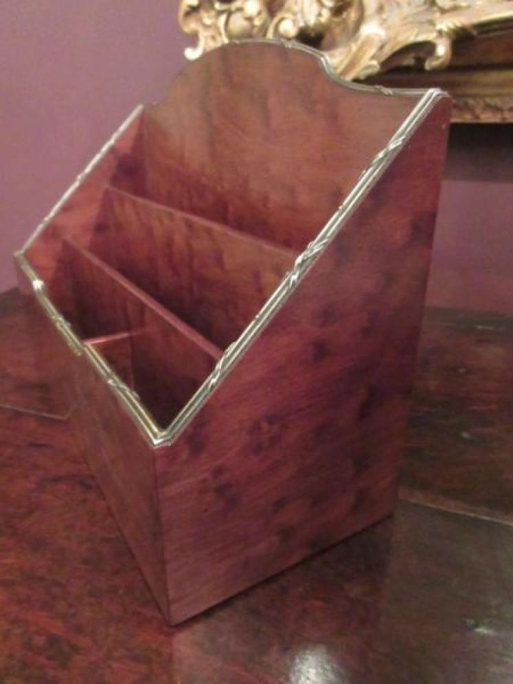 Edwardian Antique 'Plum Pudding' Mahogany Letter Rack - Image 5