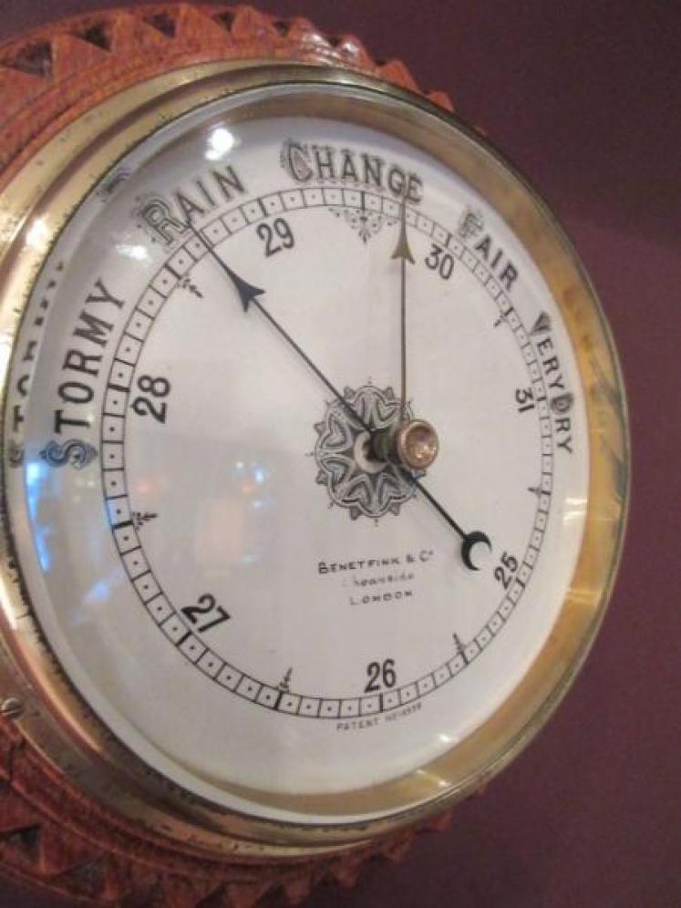 Antique Polished Oak Benetfink of London Barometer - Image 3