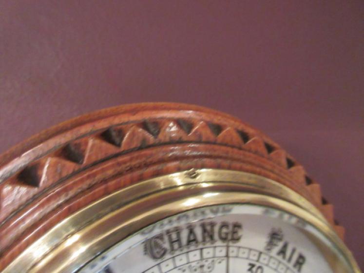 Antique Polished Oak Benetfink of London Barometer - Image 4