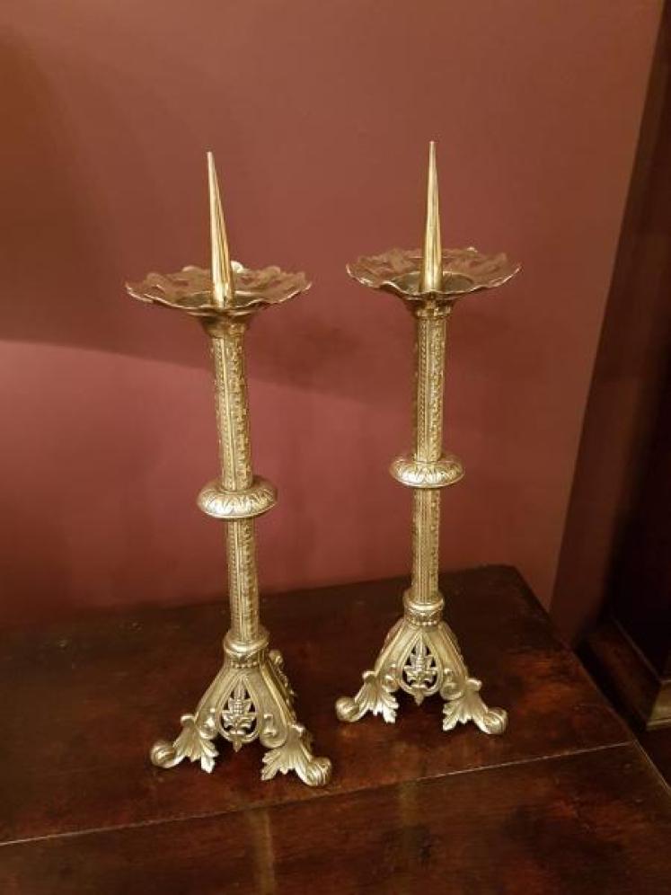 Pair of Victorian Pricket Candlesticks - Image 1