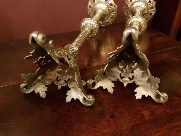 Pair of Victorian Pricket Candlesticks - Image 2
