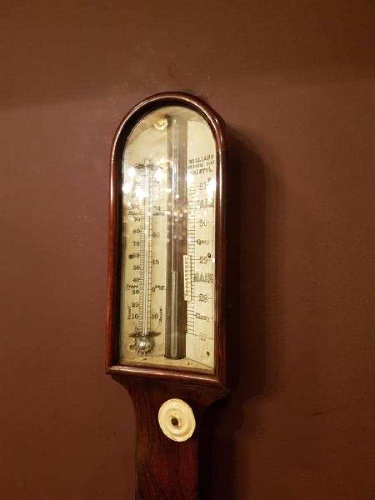 Antique Victorian Rosewood Stick Barometer - Image 3