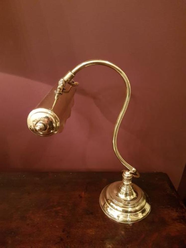 Edwardian Brass Adjustable Desk Lamp - Image 2