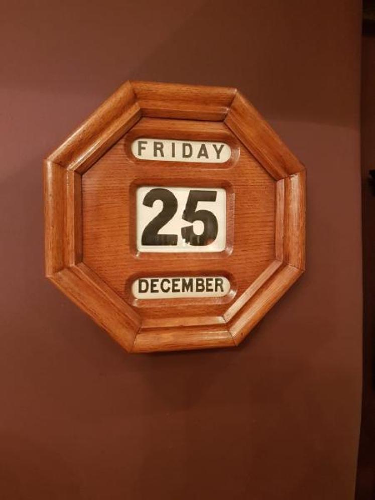 Superb Antique Oak Perpetual Wall Calendar - Image 1