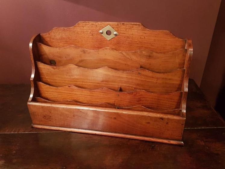 Antique Victorian Oak Waterfall Letter Rack - Image 1