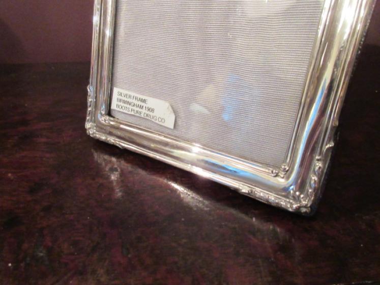 Edwardian Antique Silver Shaped Top Photo Frame - Image 3