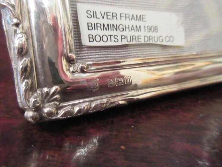 Edwardian Antique Silver Shaped Top Photo Frame - Image 4