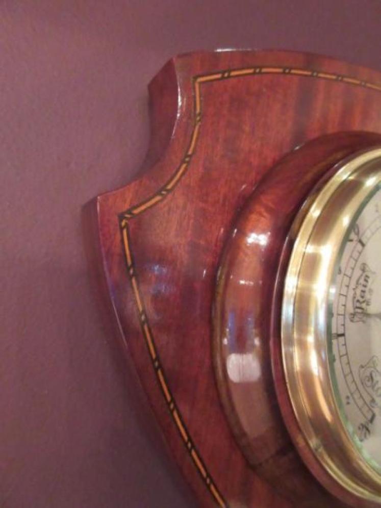 Antique Mahogany Sheraton Inlaid Barometer - Image 4
