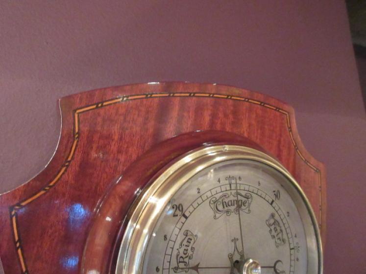 Antique Mahogany Sheraton Inlaid Barometer - Image 5
