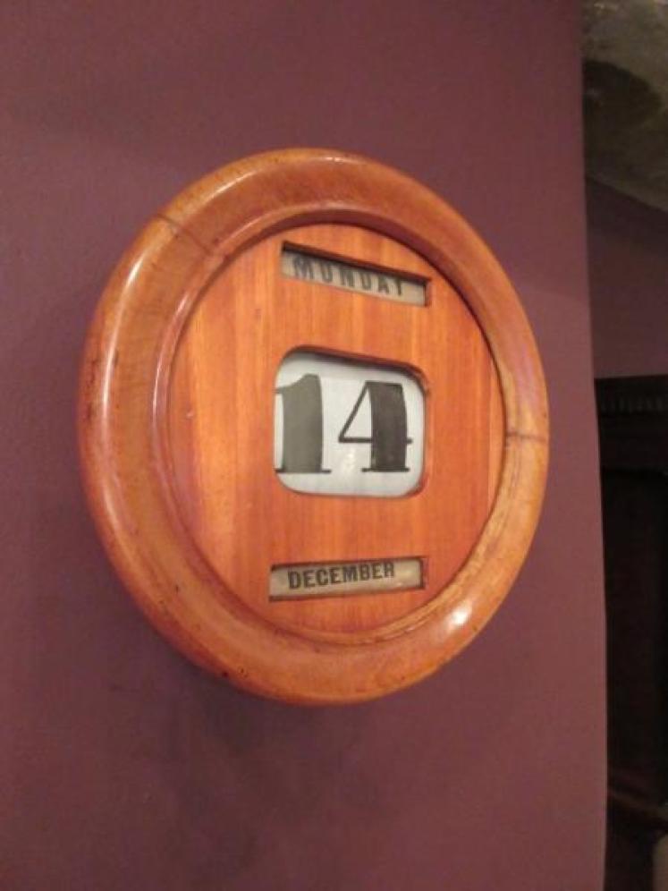Antique Walnut Perpetual Wall Calendar - Image 1