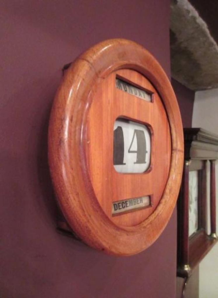 Antique Walnut Perpetual Wall Calendar - Image 4
