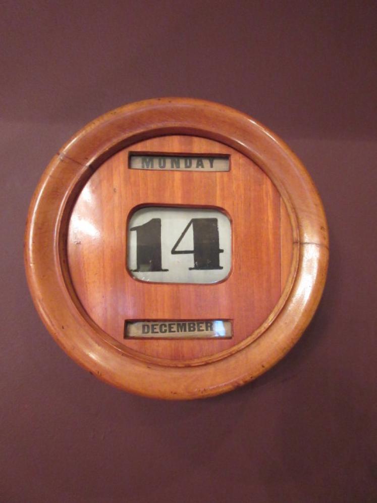 Antique Walnut Perpetual Wall Calendar - Image 5