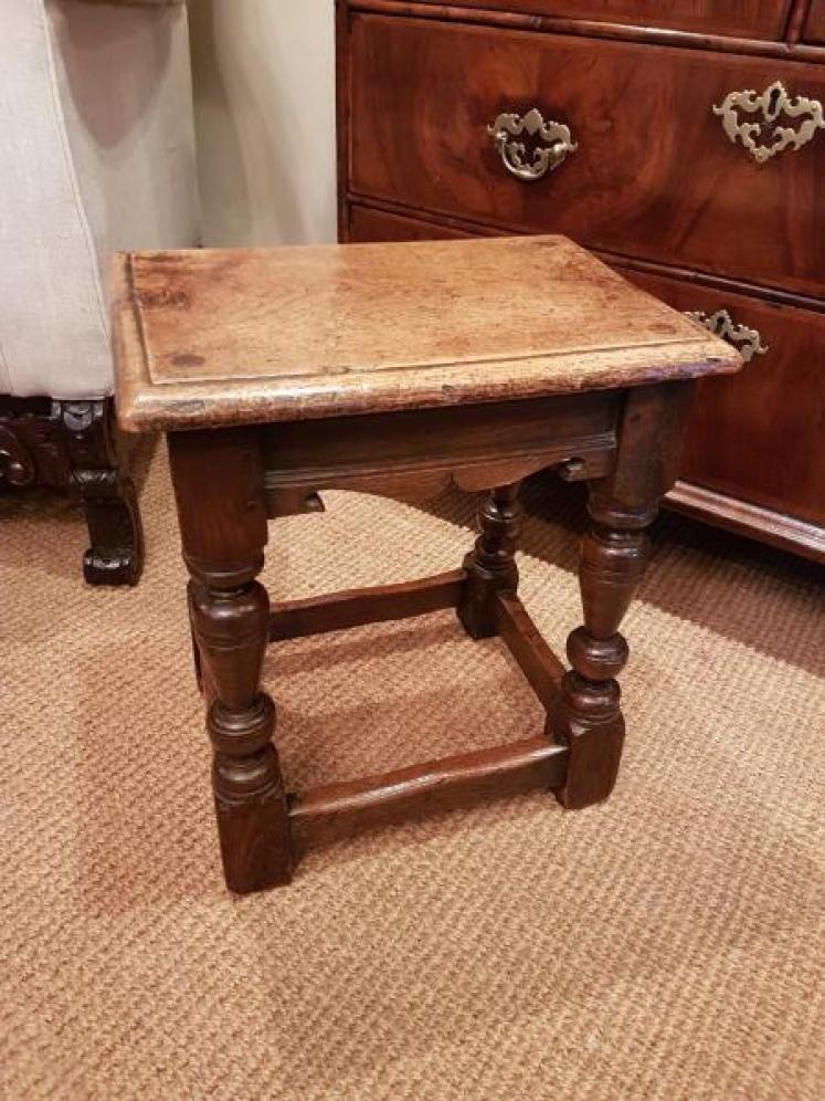 Antique George II Style Oak Joint Stool - Image 1