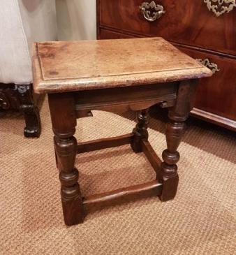 Antique George II Style Oak Joint Stool