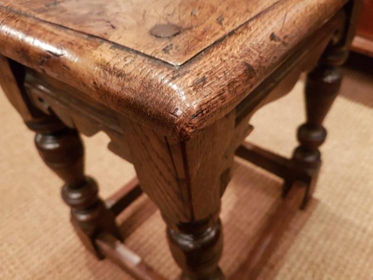 Antique George II Style Oak Joint Stool - Image 5