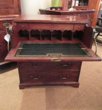 Small George III Antique Secretaire Military Chest