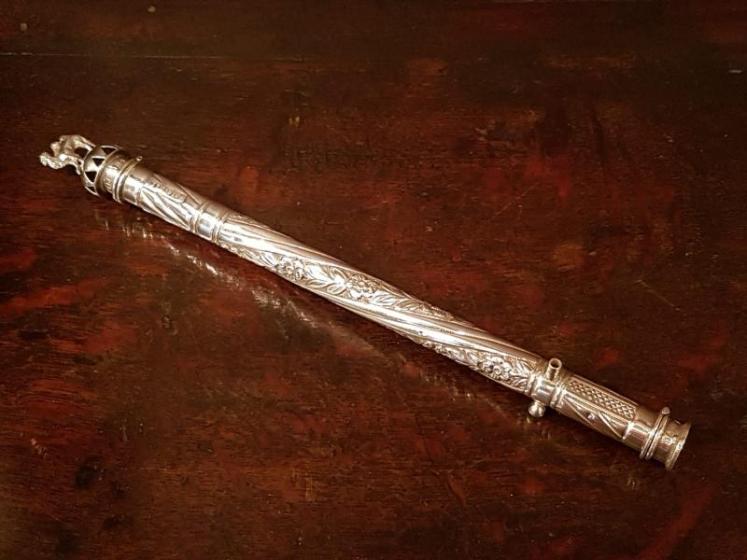 Rare Victorian Silver Vesta and Wax Holder - Image 1