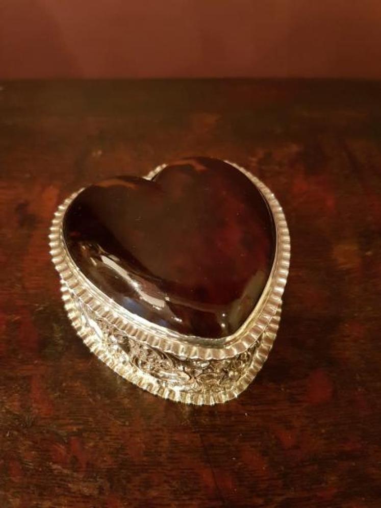 Victorian Silver Domed Tortoise Shell Topped Ring Box - Image 5