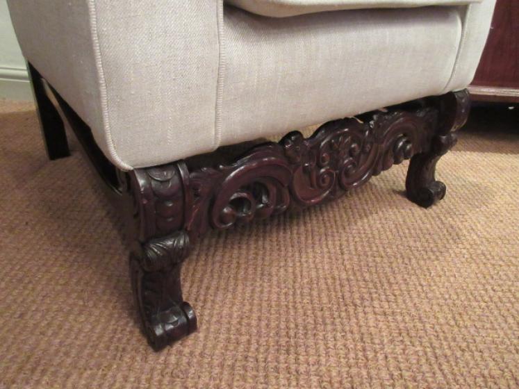 Victorian Upholstered Wing Back Armchair - Image 2