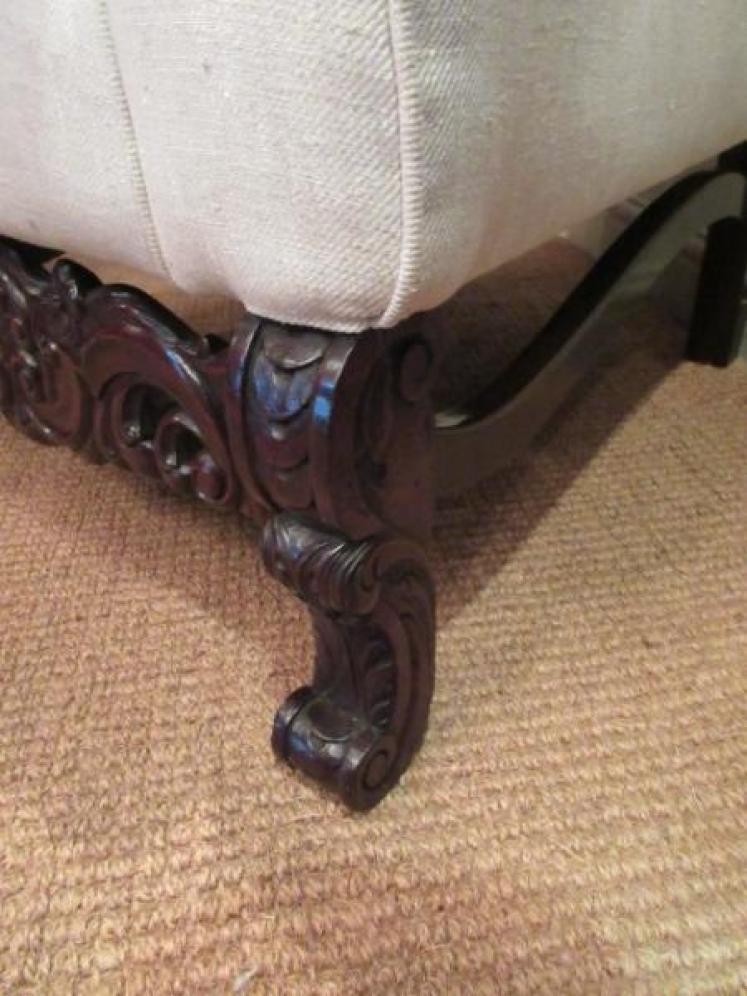 Victorian Upholstered Wing Back Armchair - Image 4