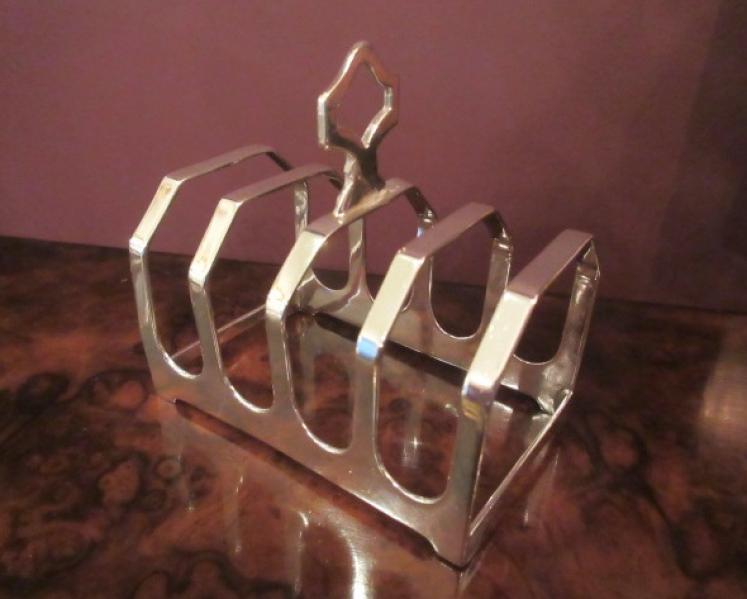 Pair of George VI Period Silver Toast Racks - Image 3
