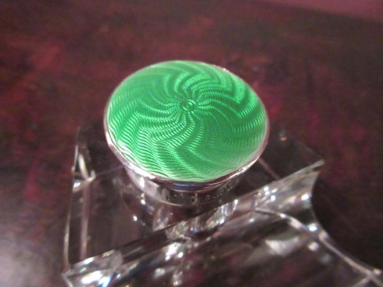 George V Period Silver & Enamel Inkstand - Image 4