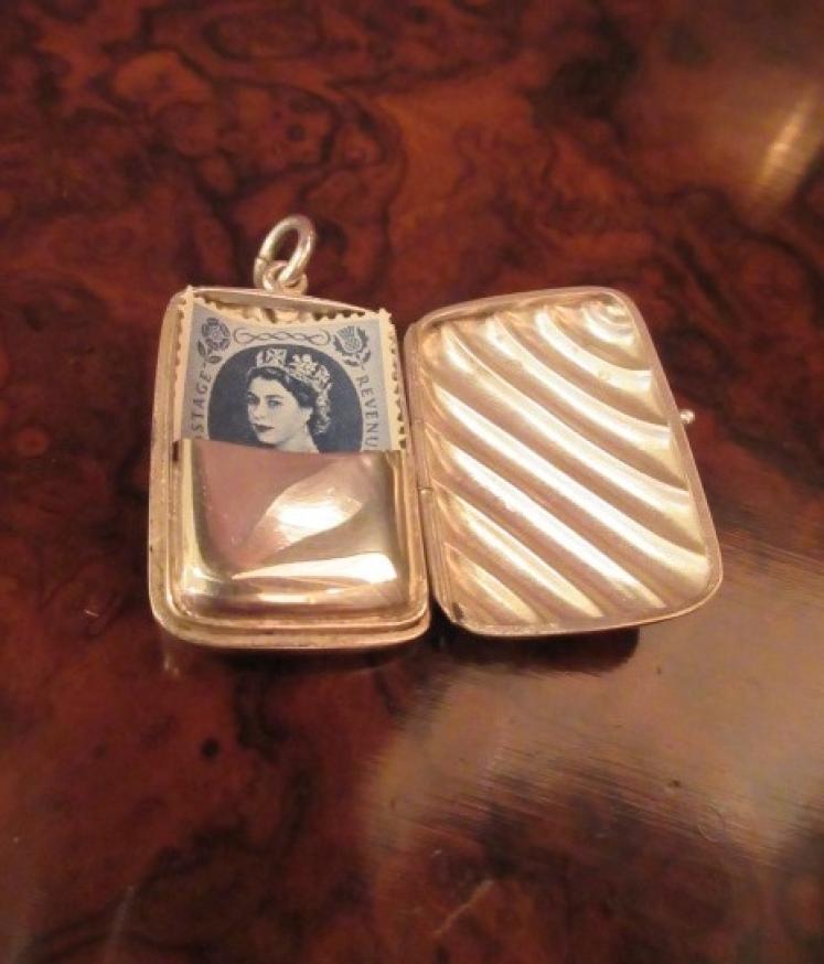 Victorian Antique Silver Fob Stamp Holder  - Image 1
