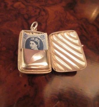 Victorian Antique Silver Fob Stamp Holder 