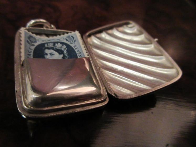 Victorian Antique Silver Fob Stamp Holder  - Image 2