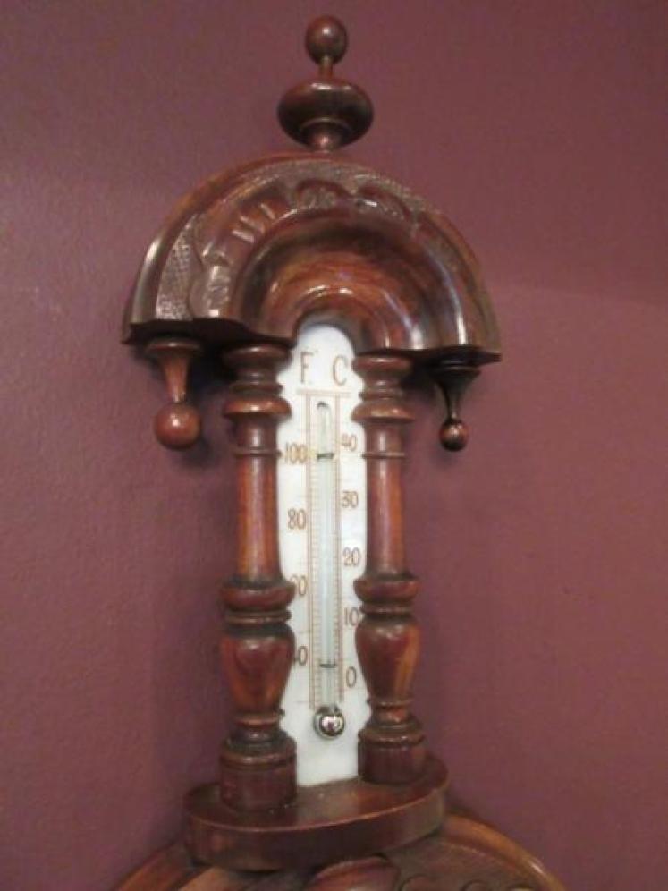 Small Antique Walnut 'Pendant' Banjo Barometer - Image 5