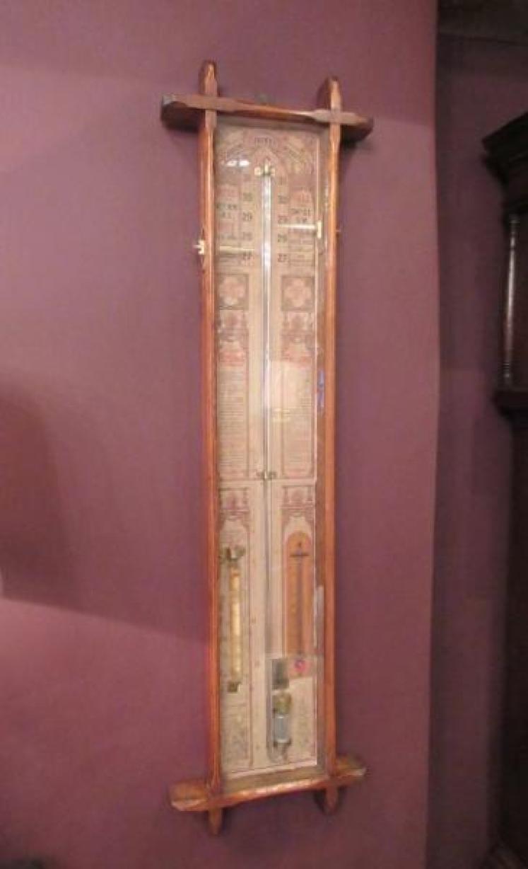 Antique Admiral Fitzroy Oak Case Barometer - Image 1