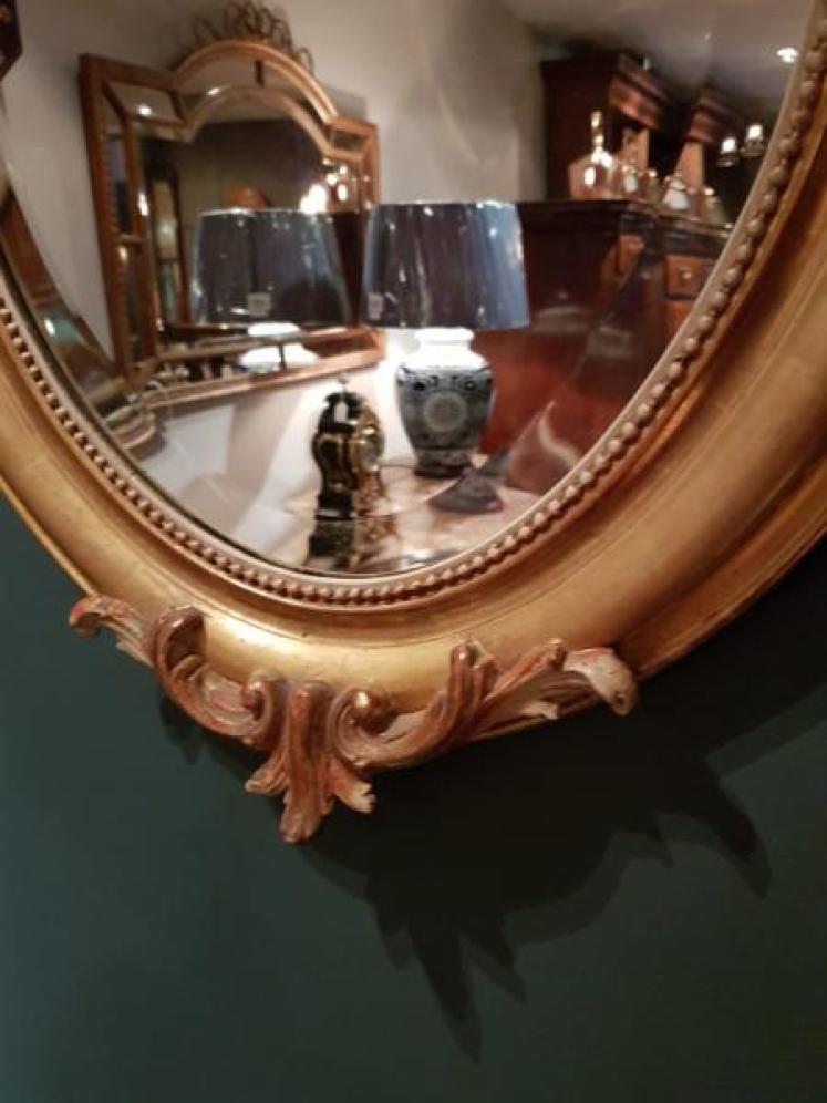 Superb Victorian Timber Gilt Oval Mirror - Image 5