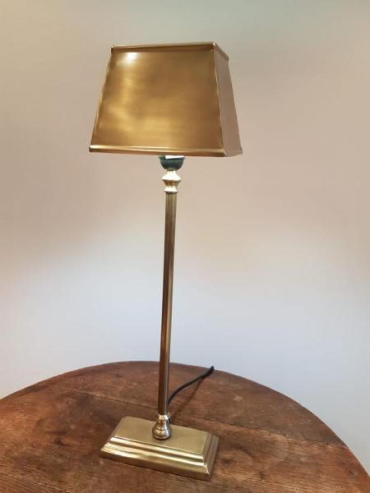  Antiqued Brass Finish Candlestick Lamp  - Image 4