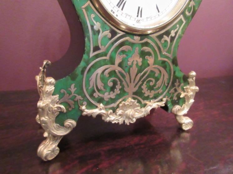 19th Century Antique Boulle Inlaid Mantel Clock - Image 3