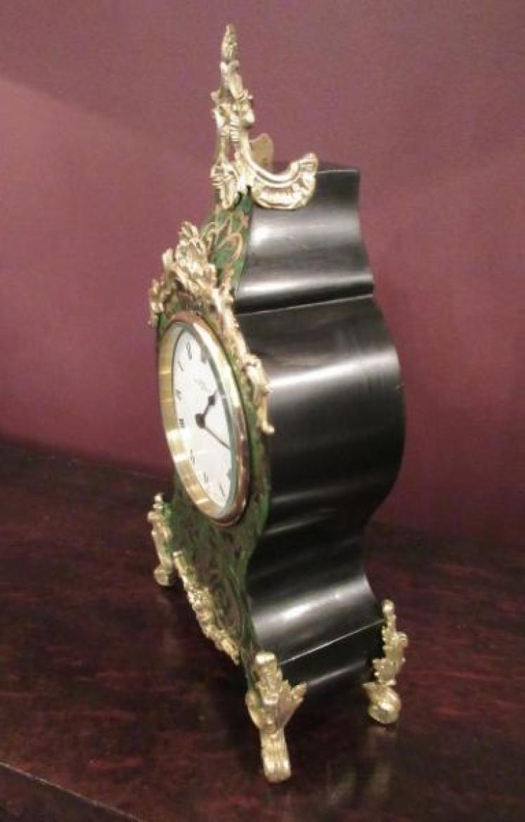 19th Century Antique Boulle Inlaid Mantel Clock - Image 5