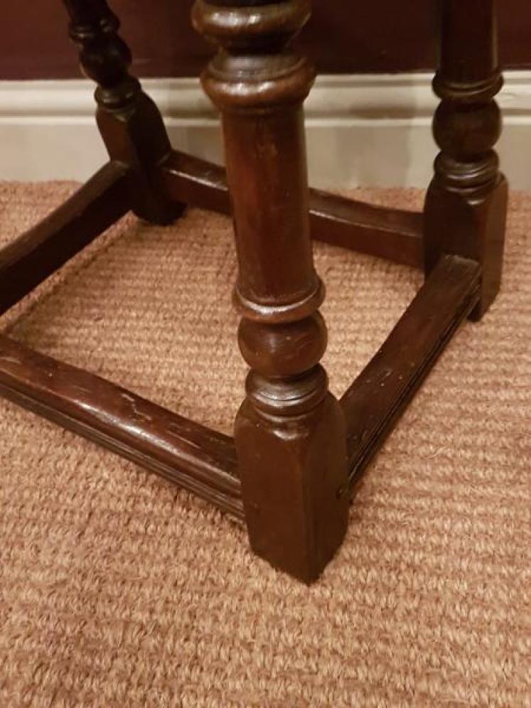 Antique Oak Joint Stool - Image 5