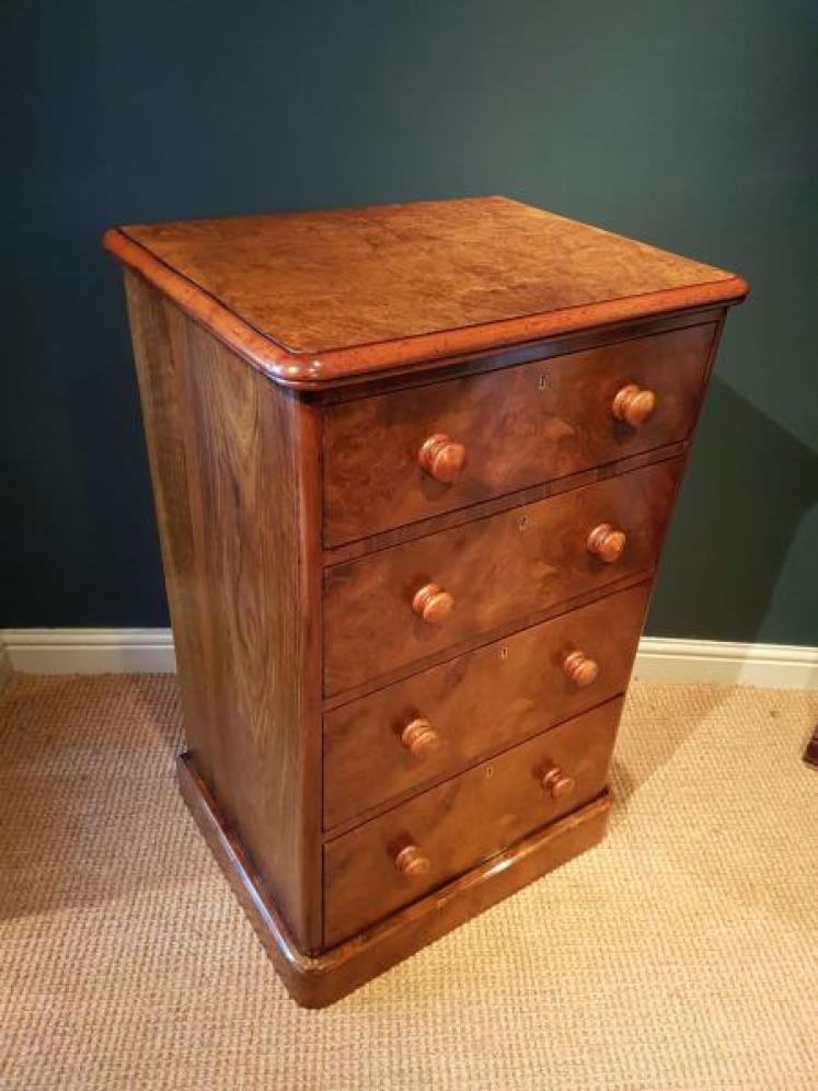 Fine Quality Mid Victorian Burr Walnut Tallboy Chest - Image 5