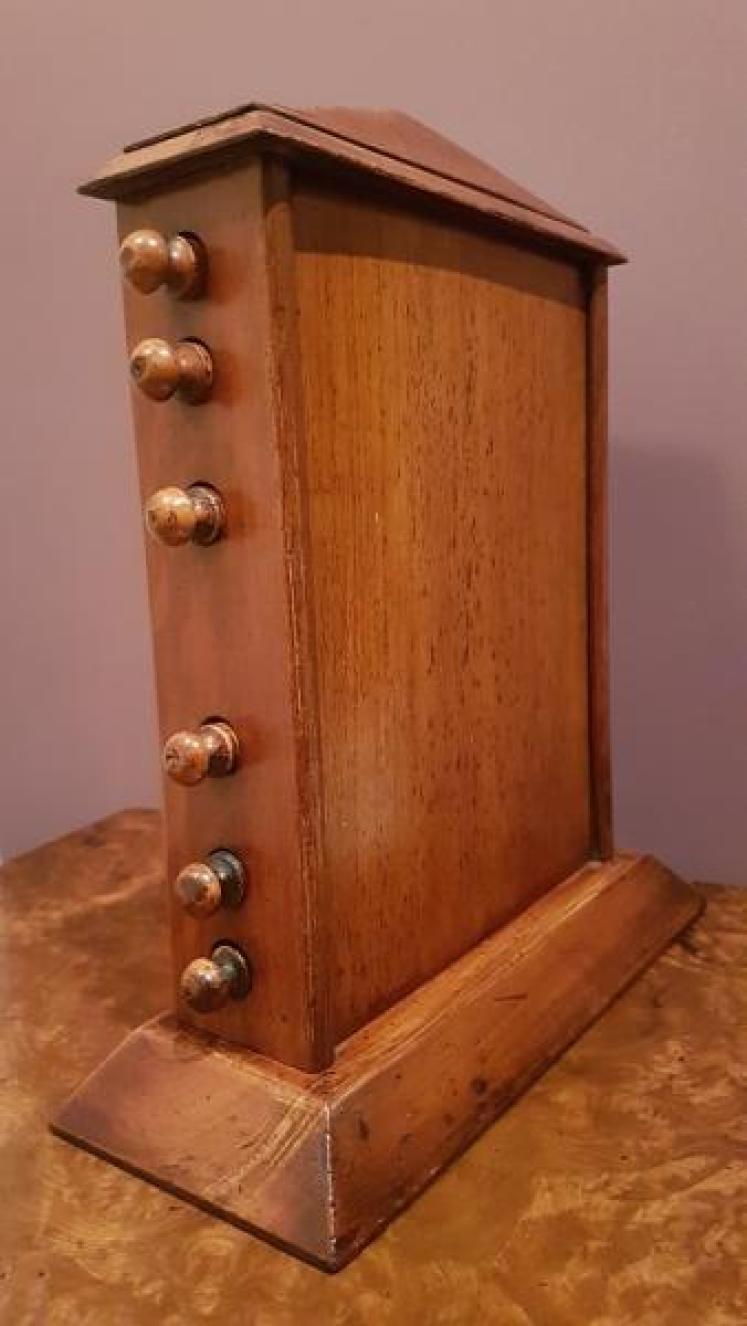 Large Antique Walnut Perpetual Desk Calendar  - Image 2