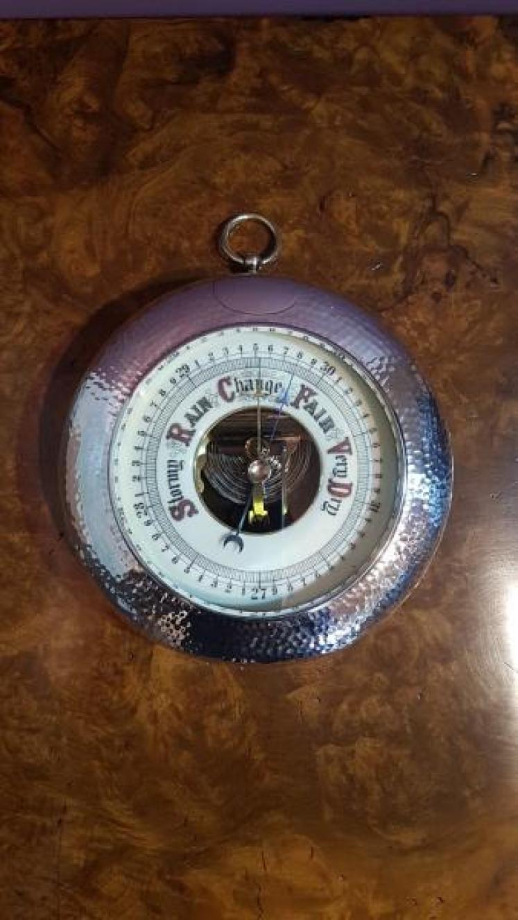 Rare Antique Silver Mounted Barometer - Image 1