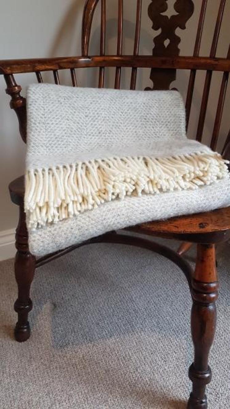 Tweedmill Fishbone Silver Grey Throw  - Image 1