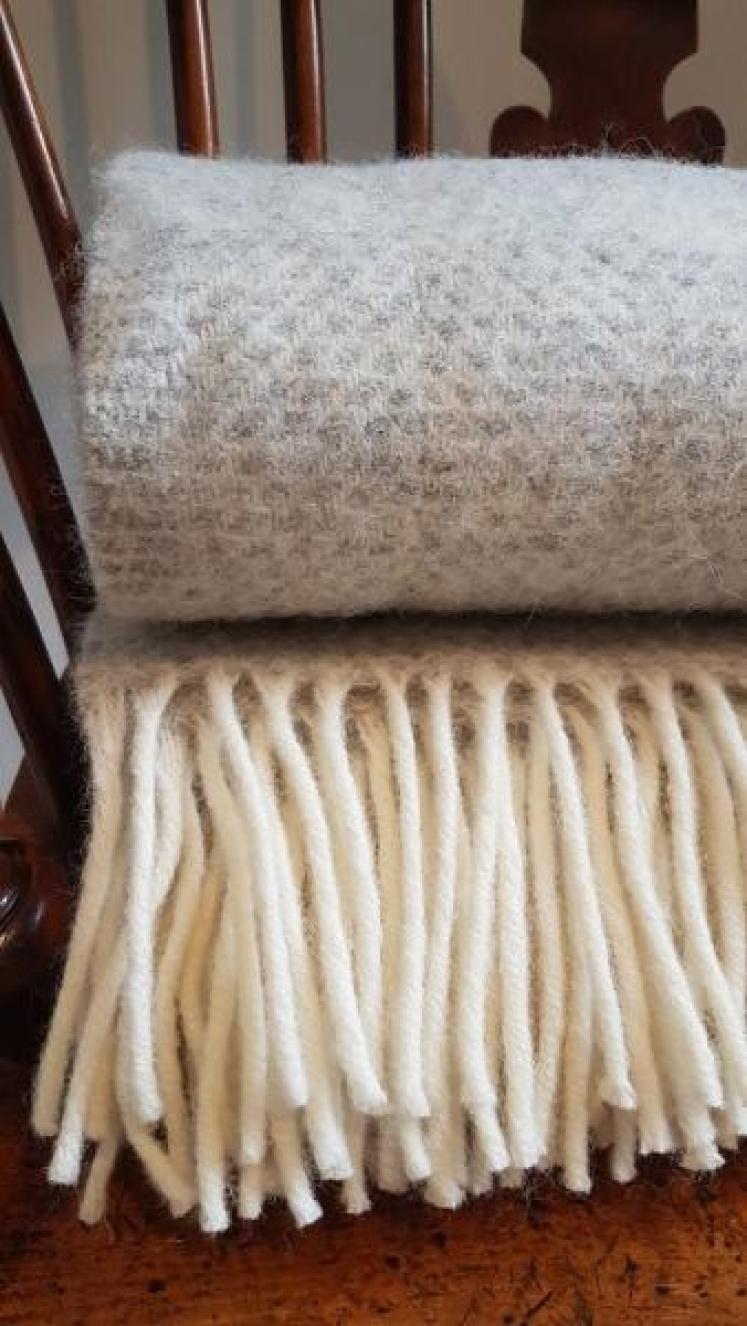 Tweedmill Fishbone Silver Grey Throw  - Image 3