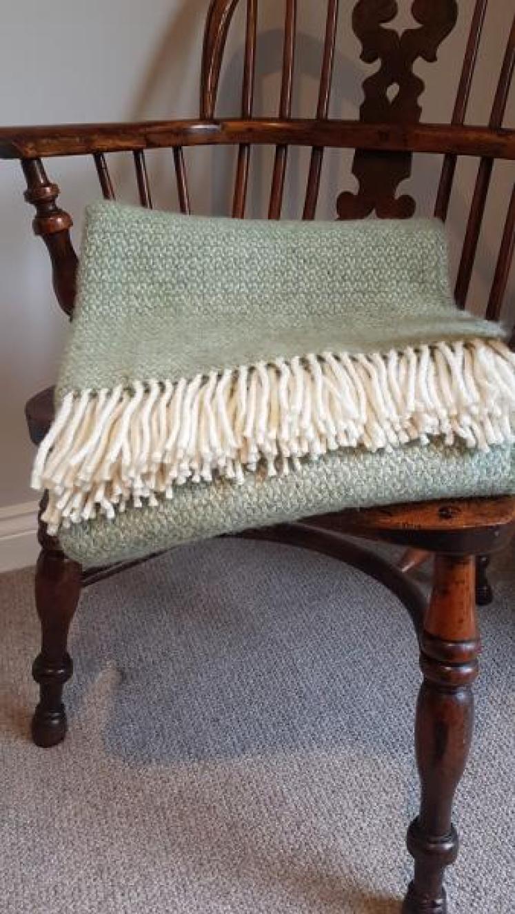 Tweedmill Illusion Green & Grey Throw  - Image 1